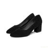 Damen grobe Pumps Schuhe Französisch schwarz Arbeitsplatzschuh Spitz zulaufend sexy High Heels Mode vielseitig Damenschuhe Mujer Schuhe