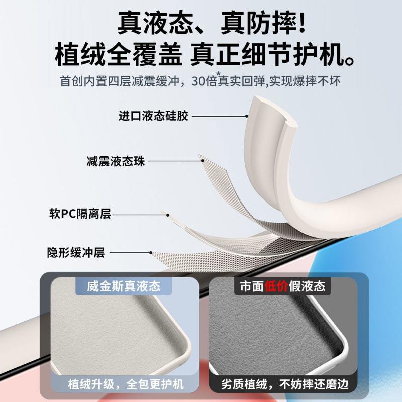 Applicable to the new high-end true liquid silicone skin feeling solid color simple anti-drop  case of Honor 111Pro mobile phone case