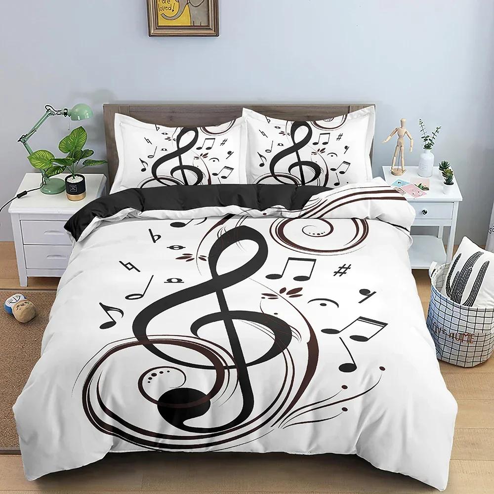 

Musical Note Music Theme Comfortable Duvet Quilt Cover Pillowcase Bedding Set Children Bedroom Decoration Home Textile 70x133cm 2pcs