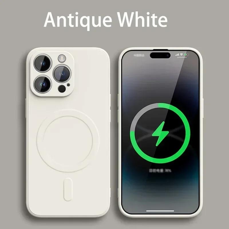 Liquid Silicone Case For iPhone 16 17 15 14 13 12 11 Pro Max Plus Mini Air For Magsafe Magnetic Wireless Charge Soft Cover Funda