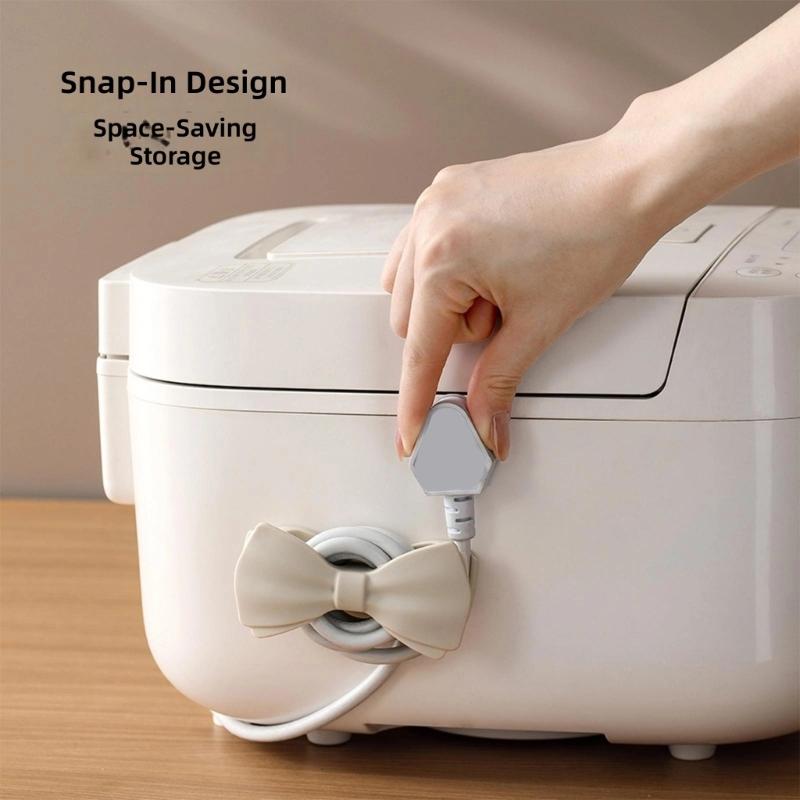 2lots Bows Shape Cord Holders Strong Sticky Backing Lovely Cable Charger Protectors For Home Appliances