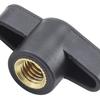 Black Z-Type Blind Hole Nylon Hand Screw Nut with Plastic Rubber Handle, M4/M5/M6/M8
