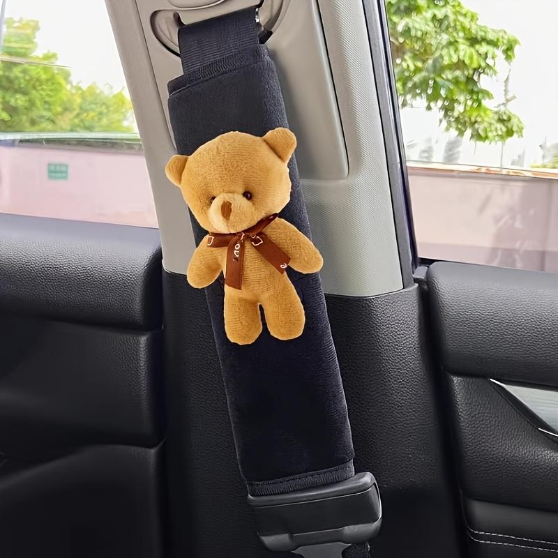 2 Pieces of Little Bear Car Seat Belt Shoulder Pads to Decorate Your Car and Make Your Ride More Comfortable