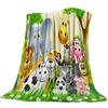 Flannel Blanket for Bed Cartoon Forest Animal Tree Fox Bear Rabbit Kids Throw Blanket Portable Super Soft Blanket Warm King Size