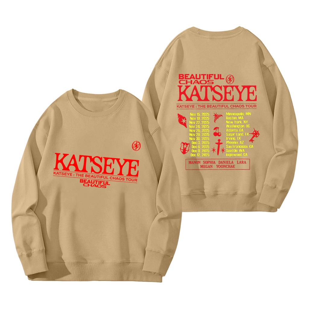 Damenmode Langarm Print Rundhals Lockerer Pullover Sweater Top