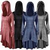 Stylish Punk Women's Plus Size Lace Up Dip Hem Tunic Hoodie Long Sweatershirts Dress Top For Every Occasion