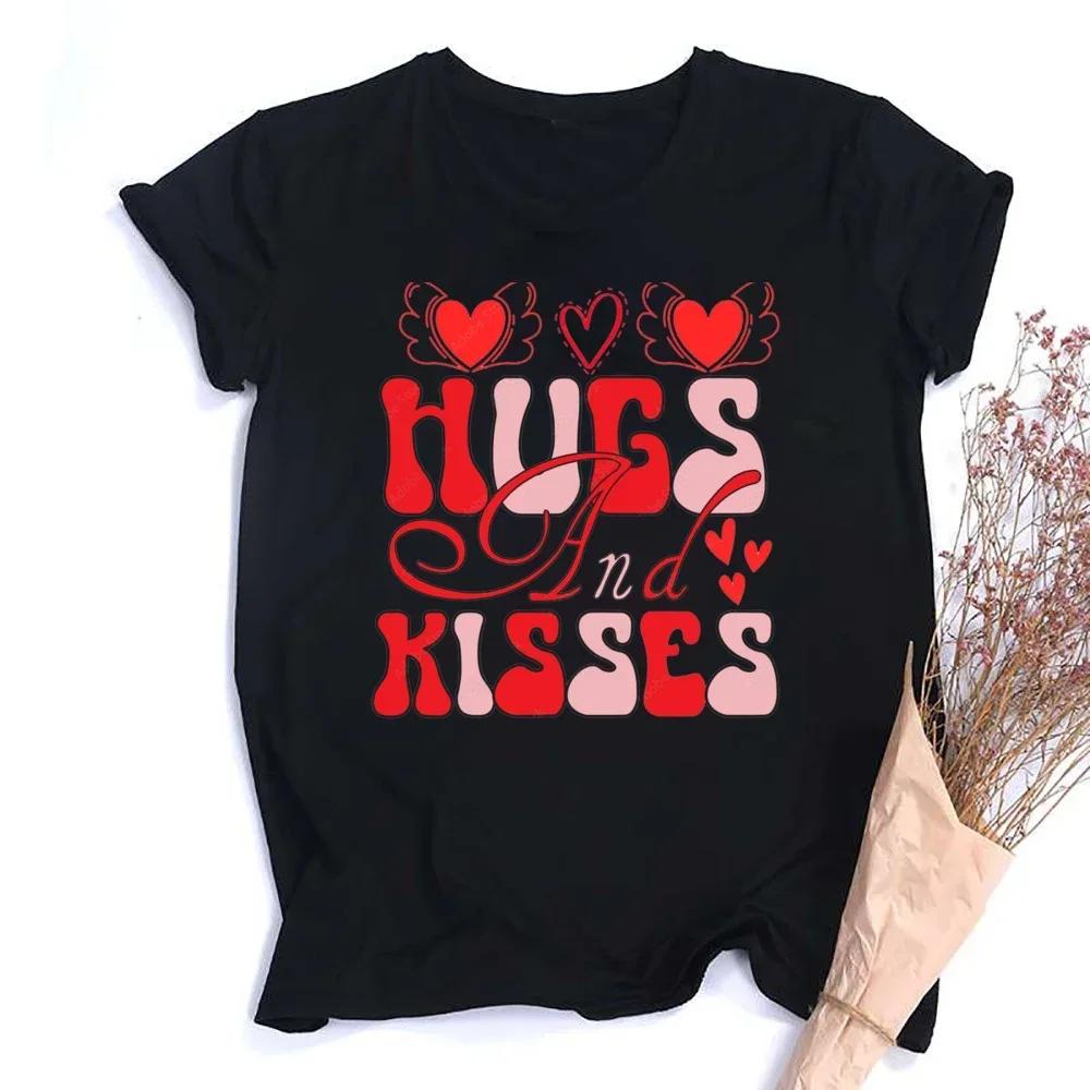 Outfit Tee FeUnisex Sleeve Tshirt Holiday Girls T Shirt Happy Valentine Print Women Shirts Valentines Party Aesthetic Clothes