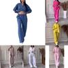 Casual Cotton Linen Shirt And Drawstring Wide Leg Pants Set For Women Spring