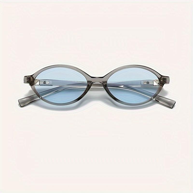 Vintage Narrow Frame Artistic Retro Fashion Glasses Unisex Oval Shape Decorative Stylish Eyewear Accessory