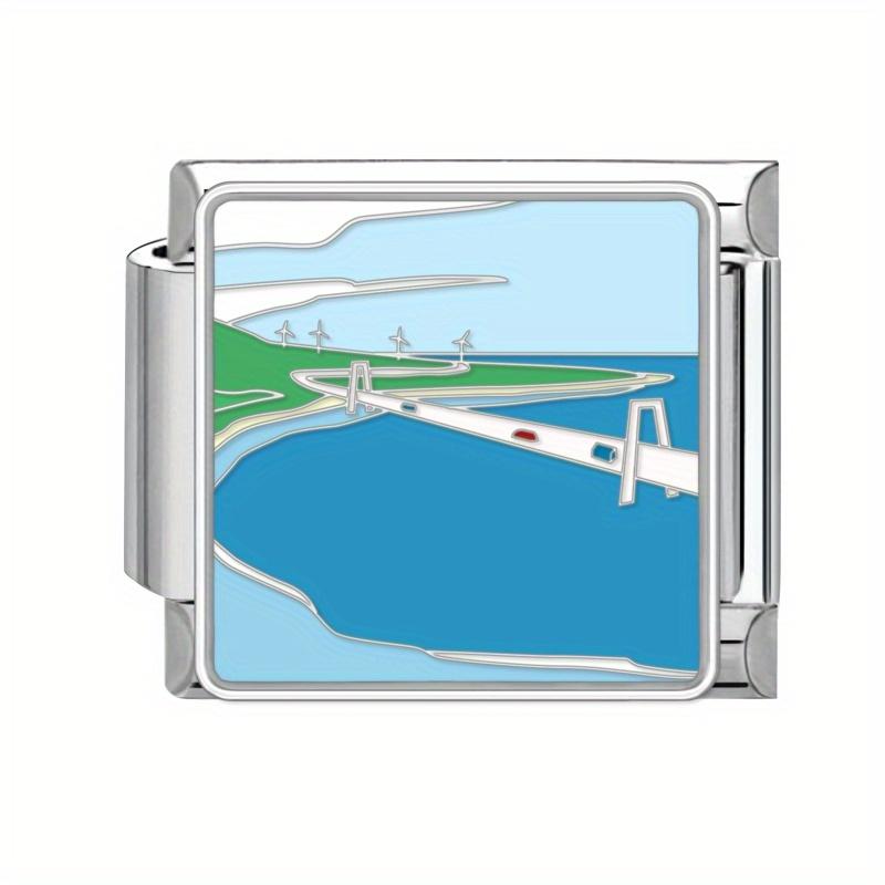 

2025 Модный Ночное небо Звезда Луна Море Итальянский Шарм Звено Подходит 9 мм Нержавеющая сталь Изготовление браслета DIY Ювелирный бисер для женщин мужчин