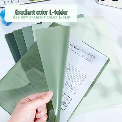 Gradient L-Shaped A4 Document Bag - Waterproof Folder for Office and Study
