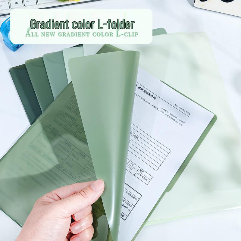 Gradient L-Shaped A4 Document Bag - Waterproof Folder for Office and Study