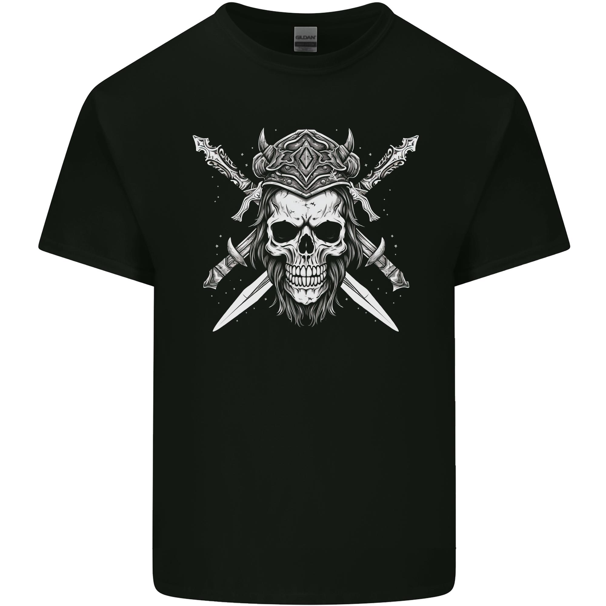 Viking Skull With Swords Warrior Gym MMA Unisexs Light Cotton TShirt S
