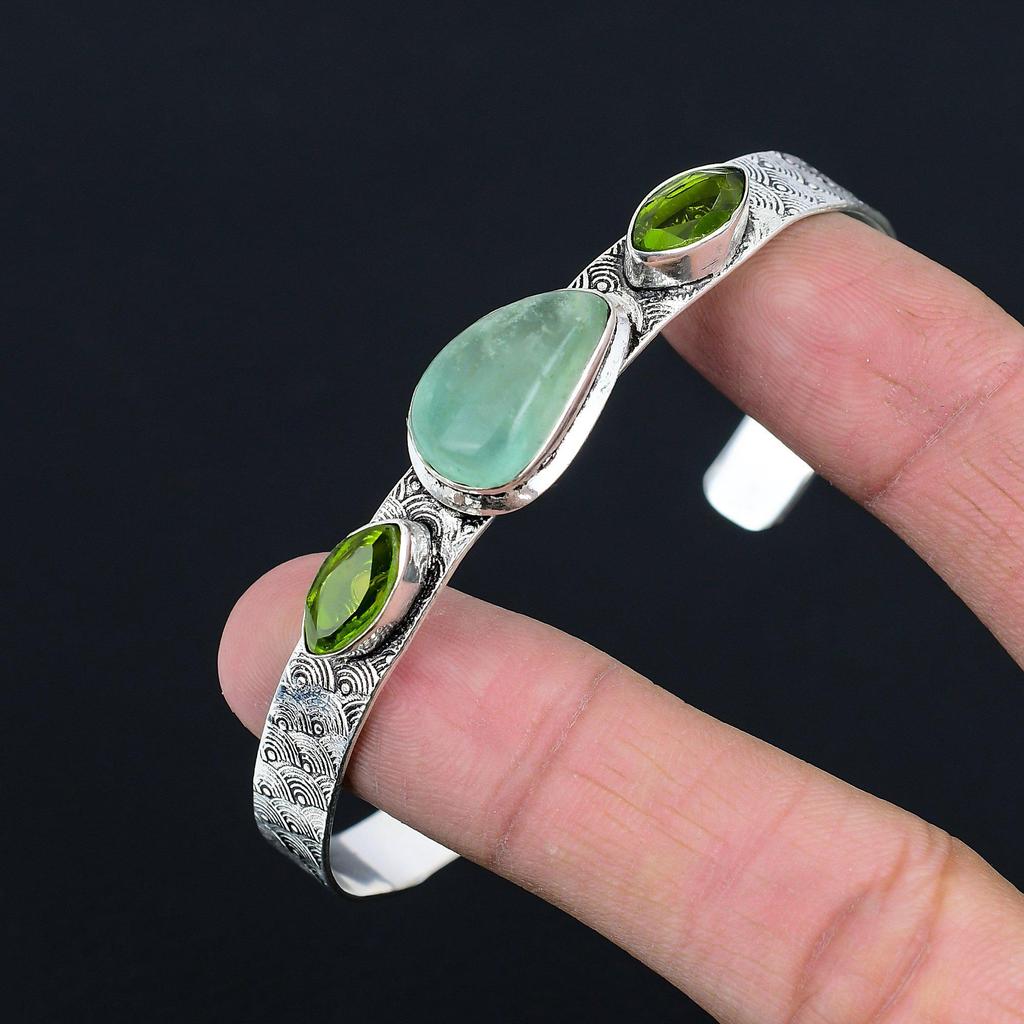 Halloween Deal Sterling Silver Aquateen Gemstone Peridot Wedding Bangle Jewelry