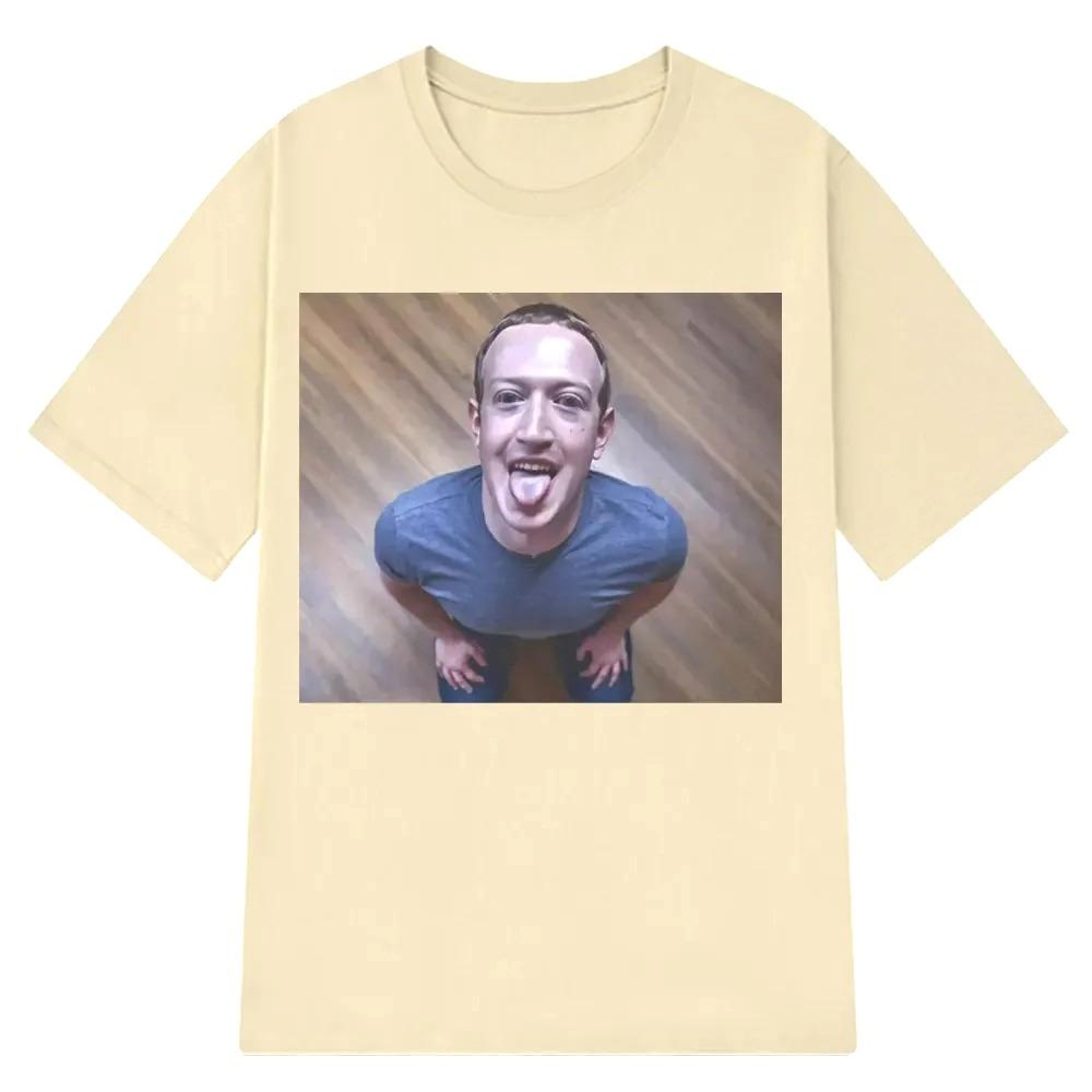 Funny Brain Rotting Expression Tshirt Mark Zuckerberg Good Joke Tshirt for Women Shortsleeve Tshirt