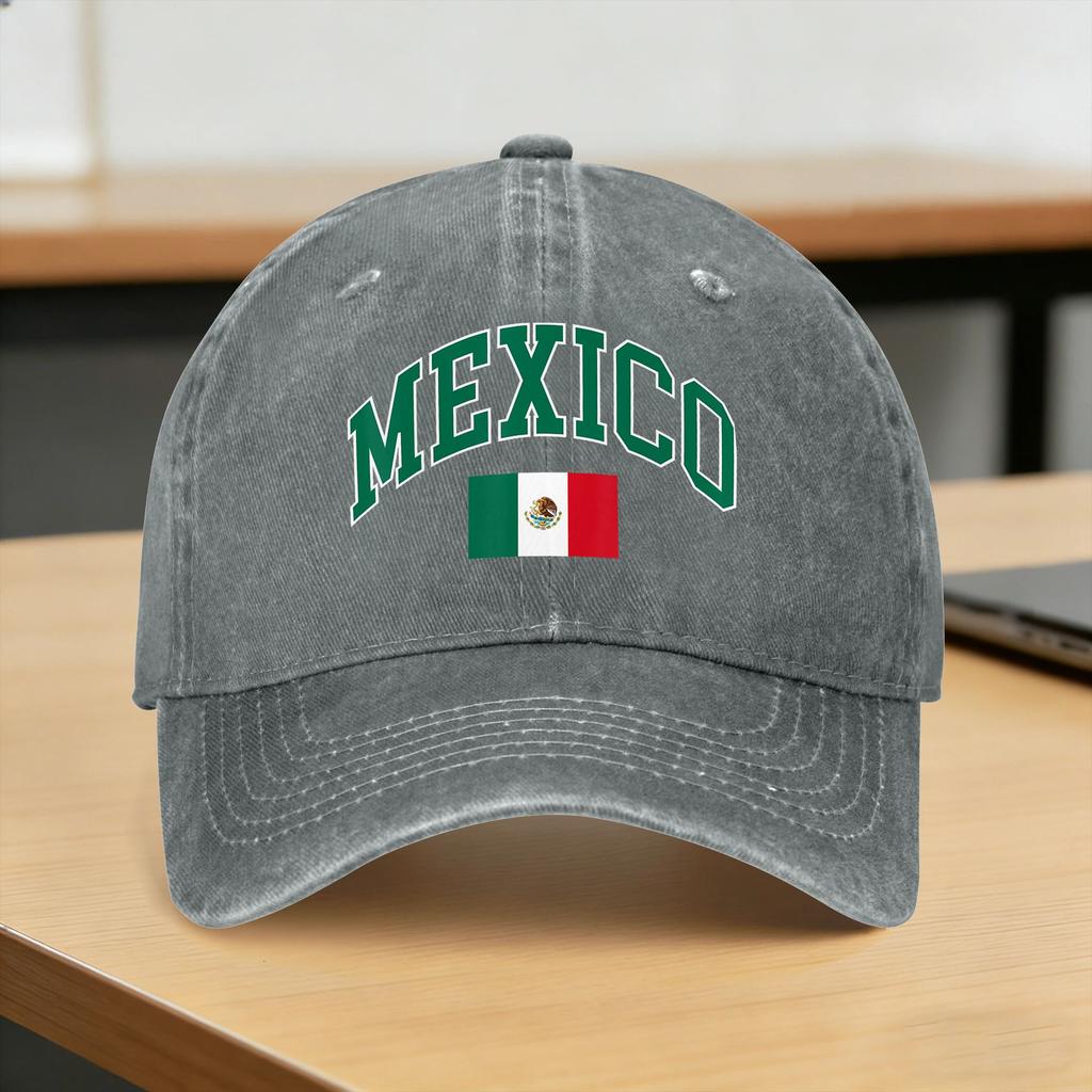 Mexico Mexican Graphic Sun Baseball Cap Casual UnisexTeens Washed Trucker Hat Sunscreen Design Running Baseball Caps Gift
