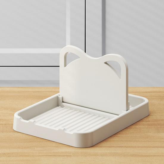 Topfdeckelhalter, faltbar, leicht zu reinigen, Abfluss, hochtemperaturbeständig, multifunktionaler, an der Wand montierter Löffel