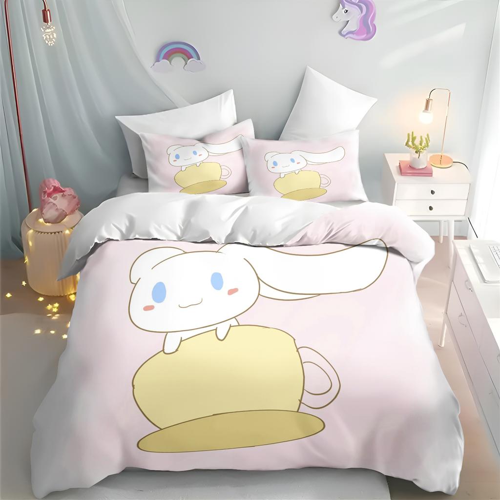 Cinnamoroll Hello Kitty Cartoon Duvet Cover Sanrio Anime Luxury Bedding Set Children Grade A Printed Queen Size Home Modern