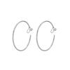 Y2K Millennium Silver Tone Hoop Ear Clips for Women - Cool, No Piercing, Large Round Earrings, European-American Style Aesthetic