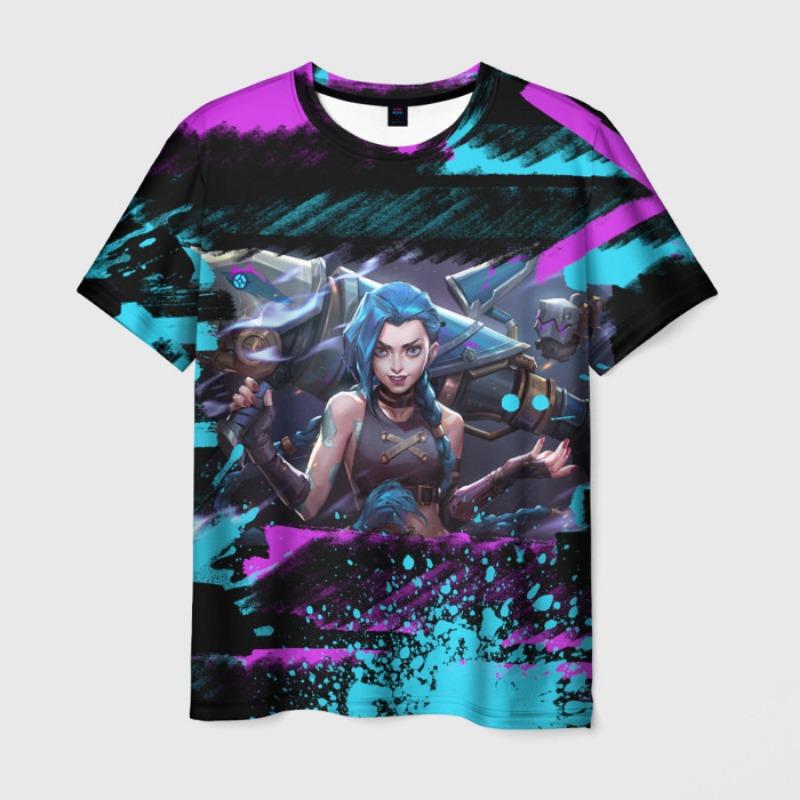 

Аніме Arcane League Jinx Graphic 3D Printed T-Shirt Чоловіки Жінки Короткий рукав O-образним вирізом Футболка Casual Harajuku Y2k Верхній одяг XXS