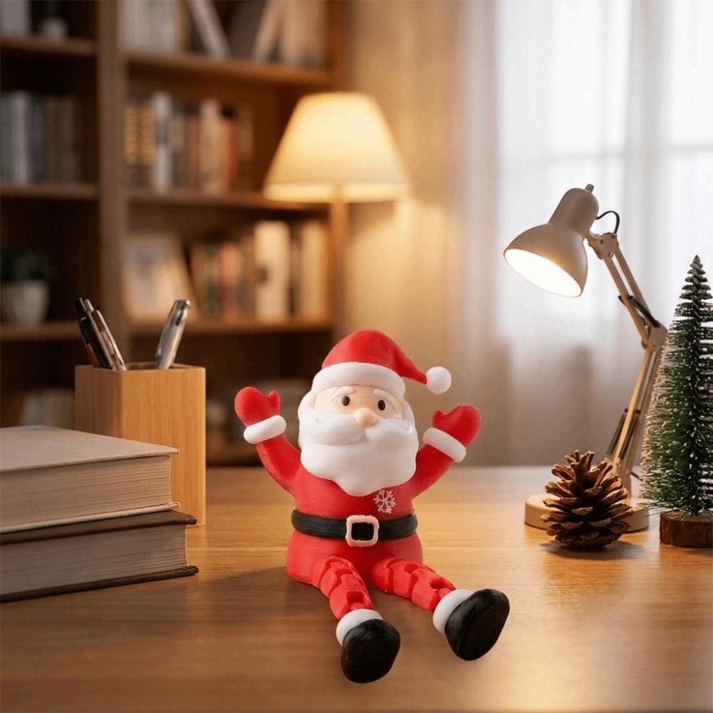 Articulated Movable Movable Santa Claus Figurine 3D Printed Mini Santa Claus Ornament  Home Decor