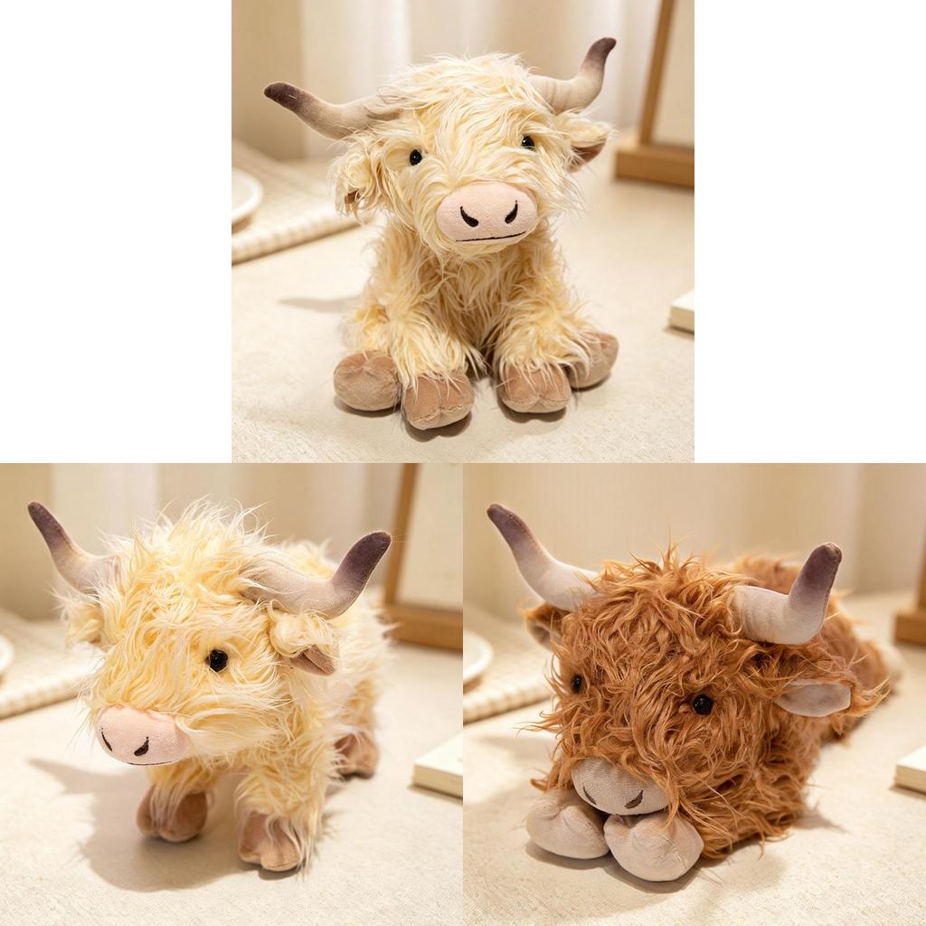 Highland Cow Plush Toy With Pp Cotton Filling For Kids And Collectors