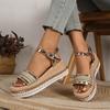 Sandali da Donna Estivi Sandali con Zeppa Piattaforma Sandali in Pelle da Donna Scarpe Casual da Spiaggia Sandalias De