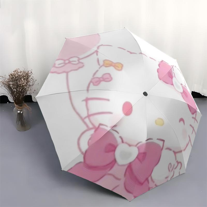 1pc Hello Kitty Automatic Opening/Closing Umbrella with Foldable Design, 8-Bone Iron Frame, Outdoor, Ideal Gift for Fans, Travelers, Daily Use, Suitab