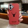 For iPhone 16 Pro Max 15 Pro 14 13 12 11 Case Deer Pattern Solid Color TPU Leather Texture Soft Matte Shockproof Phone Cover