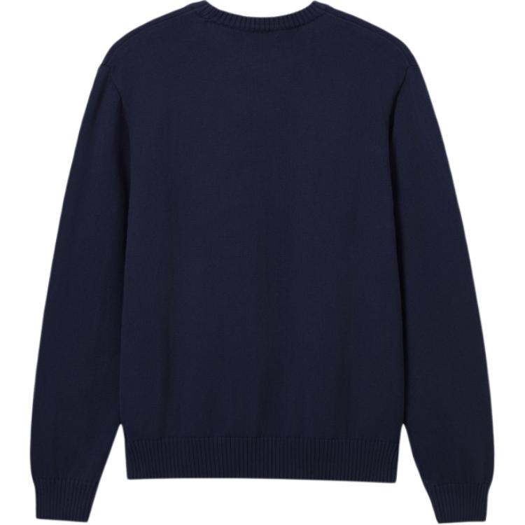 Levis Simple Comfortable Crew Neck Loose Long Sleeve Knit Sweater Men sweater Blue 0002E-0002