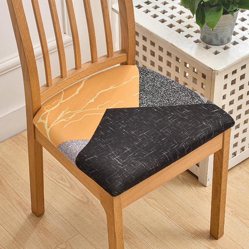 Potahy na židle do jídelny Strečový potištěný potah na jídelní židli Polstrovaný sedák na židli Slipcovers pro kuchyň, kancelář 1 ks