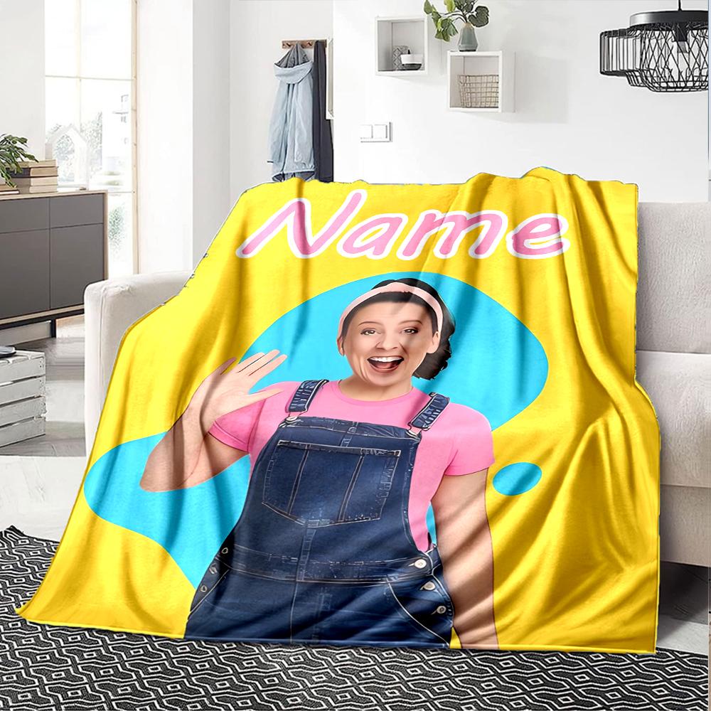 Customiz Name Personality Ms. Rachel Blanket Soft &Warm Sofa Office Bed Travel Lunch Break Blanket, Gift Suitable All Seasons