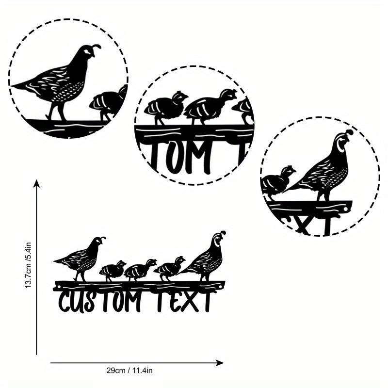 Custom Metal Partridge Family Address Sign - Personalized Yard Art & Unique Outdoor Decor for Bird Lovers