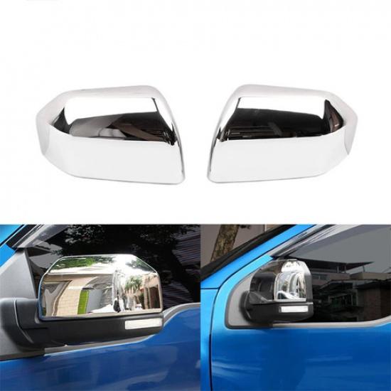 2PC For 2015~ Ford F150 F~150 Top Chrome Pair Replacement Mirror Covers Cap