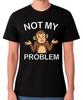 Not My Problem T-Shirt Funny Shrugging Monkey Humour Graphic Unisex Tee