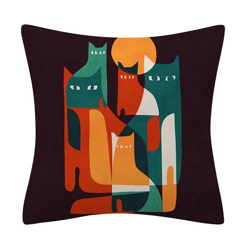 45*45cm Creative Color Geometric Design Pattern Cushion Cover Sofa Office Seat Car Waist Home Decoration