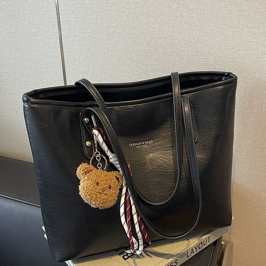 Commuter Large Capacity Bag Women's High-Value Casual Retro Shoulder Bag College Student Class Tote Bag