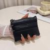 Pu Leather Portable Money Coin Purse Key Ring Waterproof Zipper Wear Resistant Credit Card Holder For Men Women
