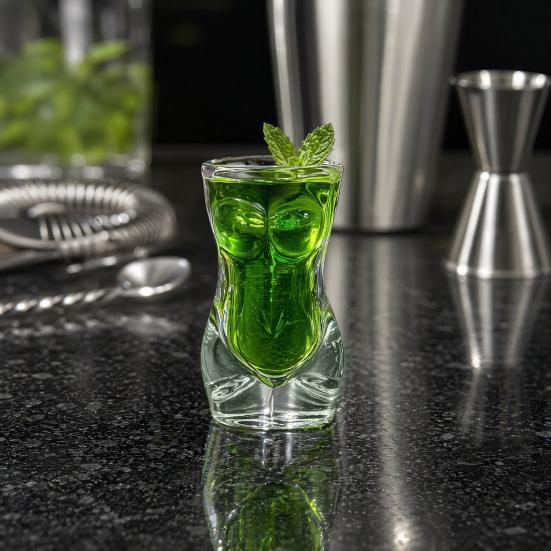 Weinglas Körperkunst Tasse Transparent Dickwandiges Weinglas für Party Whiskey