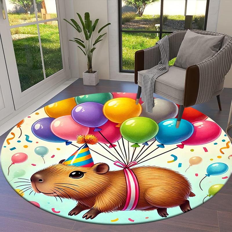1pc Birthday Guinea Pig Party Balloons Celebration Round carpet, Made of Polyester,Perfect for Decorating Office Chairs, Living Rooms