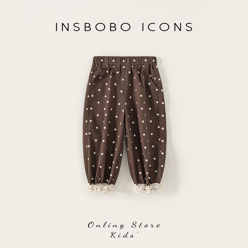 Insbobo Girl Pants Autumn Baby Girl Casual Pants Kids Pants 2025 New Arrival Baby Spring and Autumn Children s Clothing Tide Curry color 100