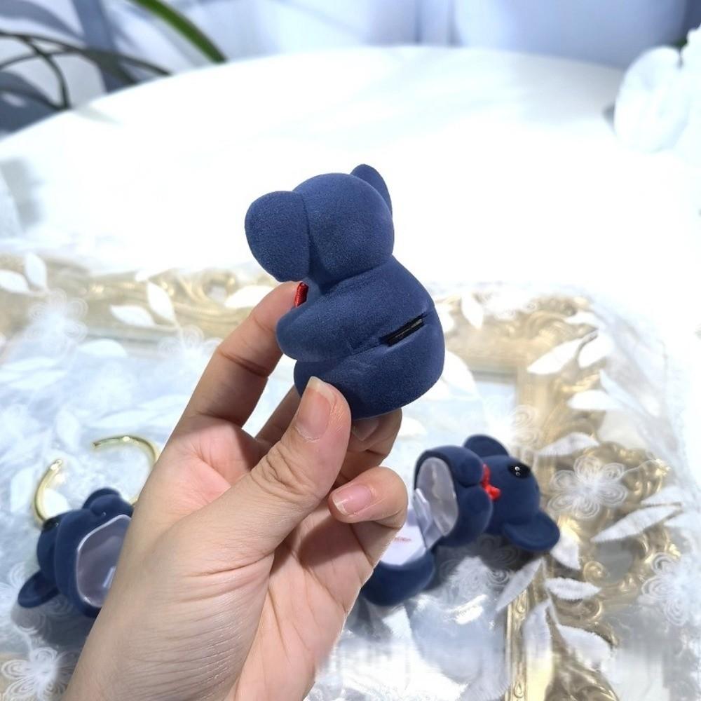 Creative Animal Flocked Jewelry Box Crocodile Koala Necklace Organizer Marriage Anniversary