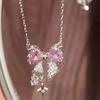 Minimalist Light Luxury Bowknot Pendant Necklace Exquisite Wedding Jewelry Gifts