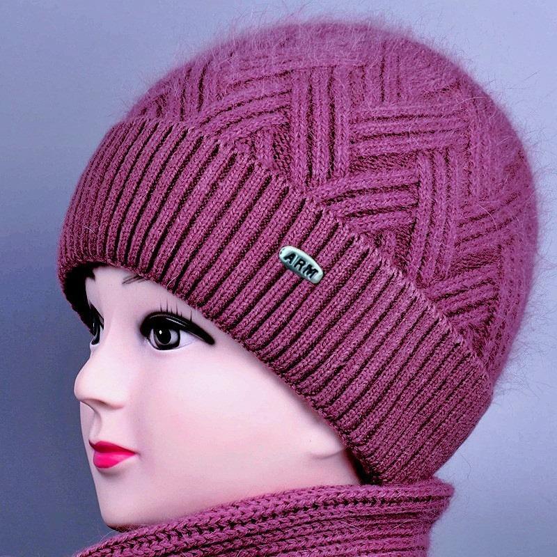 Winter Women's Wool Hat Old Lady Fleece Warm Thickened Duck Tongue Knitted Hat Old Hat