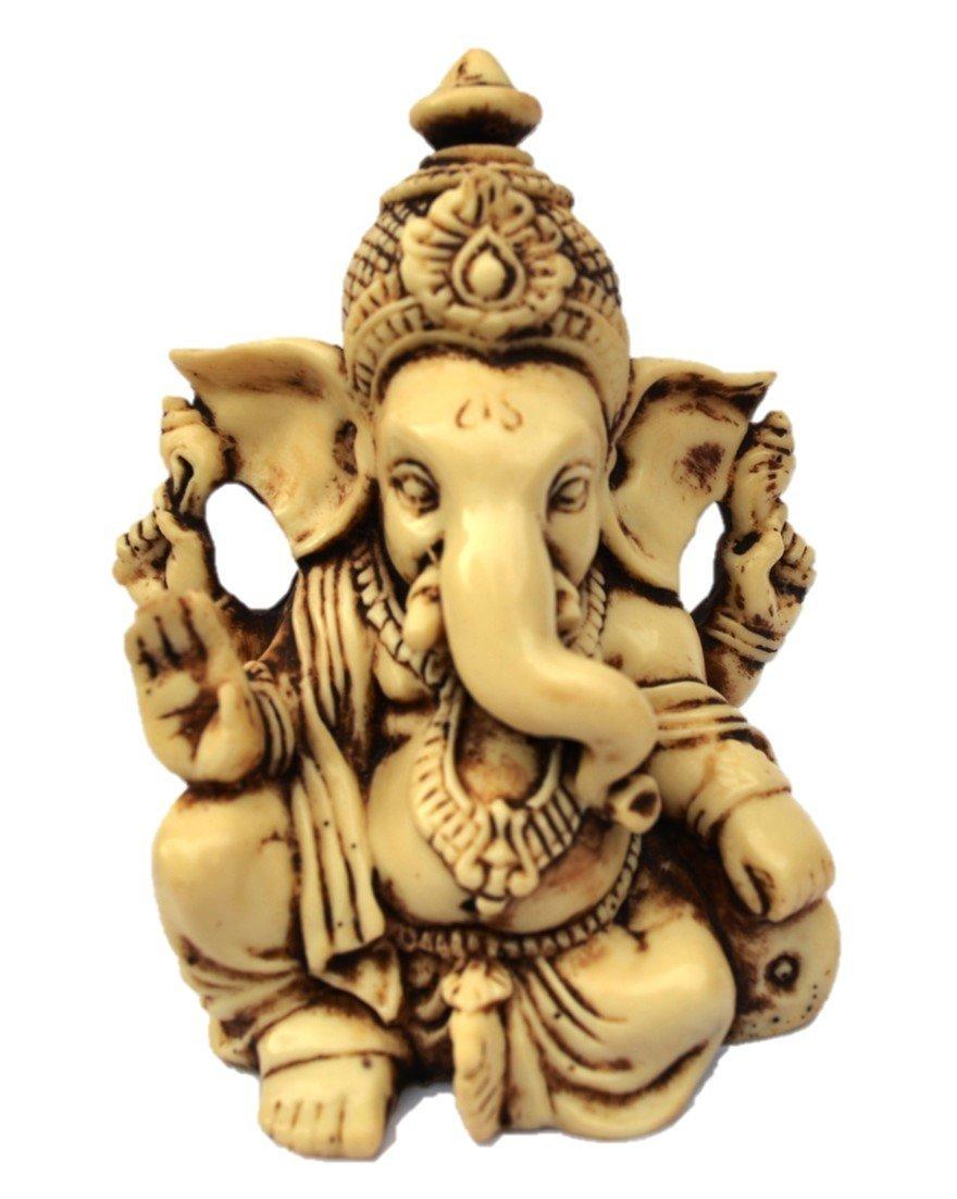 

3.5 Lord Ganesha / Ganesh Statue, Highly Detailed, Antique Finish - Hindu Deity Statue for Car, Home Decor, Mandal, Gift.