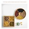 Bamboo Divided Serving Tray with Clear Acrylic Lid Dried Fruit Storage Box 4 Grid Nuts Platter Snack Candy Plate Container