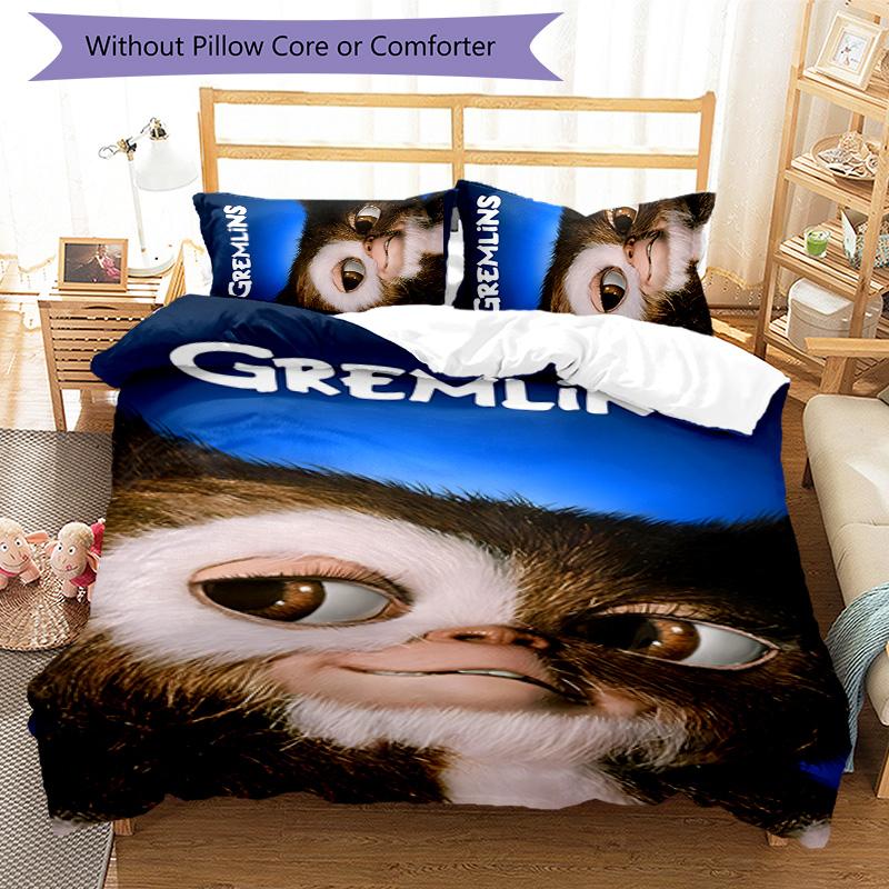 Gremlins 3pcs Bedding Set Duvet Cover Closure Includes 1 Duvet Cover & 2 Pillowcases for All Seasons Bedroom Home Dorm Decor
