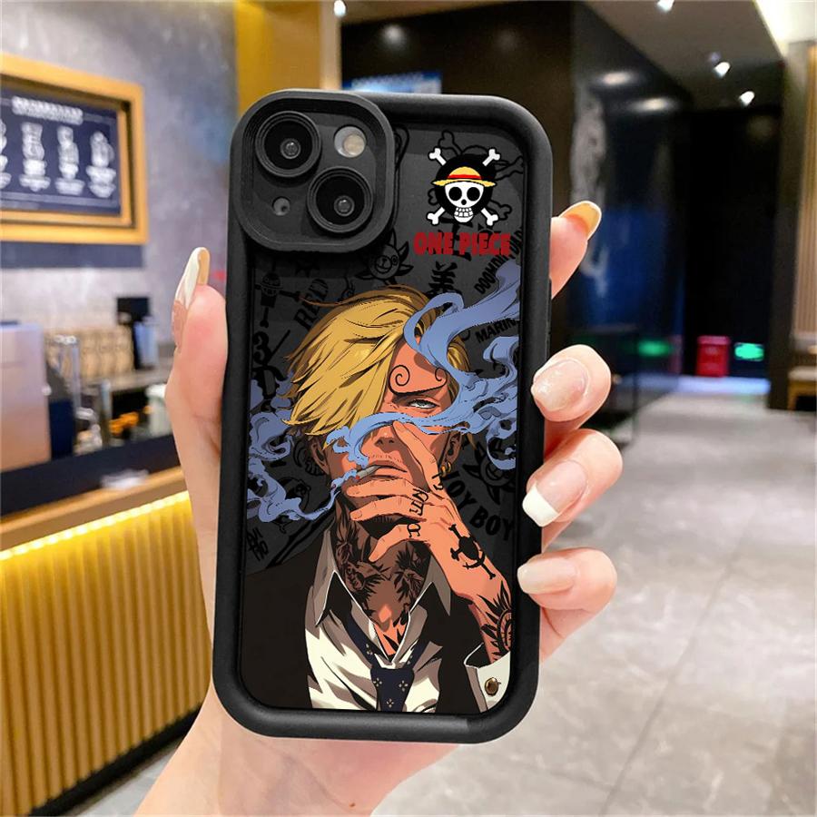 

Cool Anime One Piece Luffy Case for iPhone 16e 17 Air XS Max 13 12 11 Pro Max XR 15 16 14 Plus Soft Shell iPhone 16e