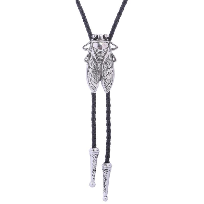 Country Style Bolo Tie Rodeo Cowboy Cicada Necktie Necklace Costume Accessory