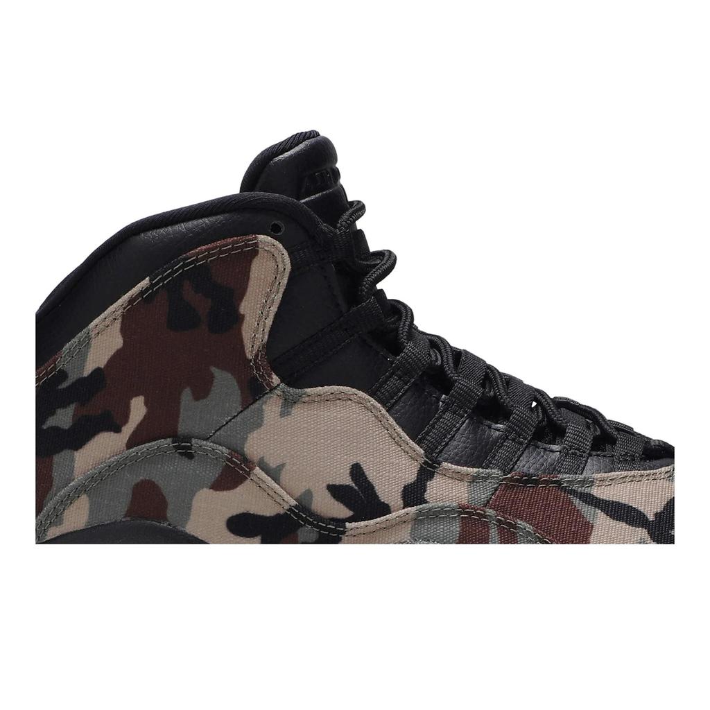 Air Jordan 10 Retro 'Woodland Camo' (Unisex) Medium Olive / Black-Dark Army-Dark Cinder Vintage Basketball Shoes 310805 201